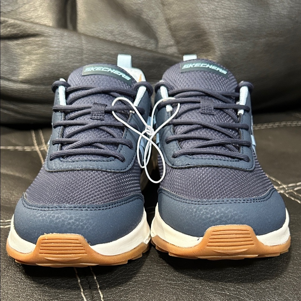 Skechers Navy and Light Blue Hiker Sneakers 8 - Picture 3 of 10